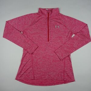 UNDER ARMOUR Long Sleeve 1/2 Zip Pullover Shirt Women's Size Medium Pink